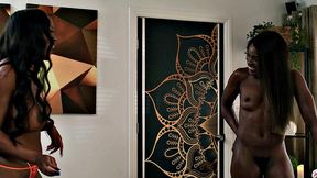 ALL GIRL MASSAGE - Benefit Massage Turns Into Hot Threesome With Three Ebony Lesbians