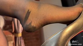 Ignored While My Louboutin Dangles Over You: Sheer Nylon Worship Awaits