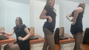 secretary records herself making a hot video call to her boss at work