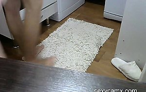 Slutty amateur chick gets fucked in the kitchen live at sexycamx