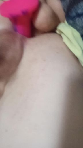 Trans girl stretches her ass pussy with a 7&quot; and 8&quot; giant dildo!