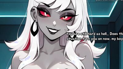 Carmilla Carmine catches employee jerking off in the office and joins in on the fun