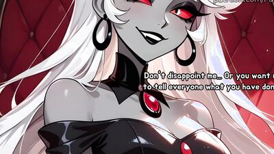 Carmilla Carmine catches employee jerking off in the office and joins in on the fun