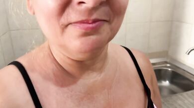Lingerie Striptease Cook Makes Lunch in Hotel Room