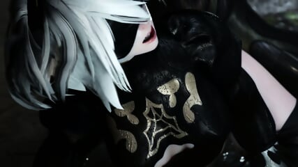 2b fucking in the rain  -hentai anime