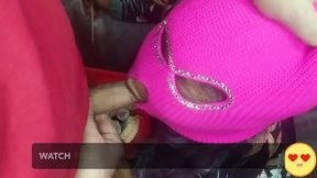 Horny married milf sucked our two cocks and asked for our cum on her food.