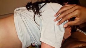 Sharing a Bed with Virgin Big Ass Stepdaughter - Stepdad Fucks His Stepdaughter While His Wife Listens to Moans