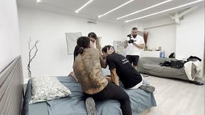 Hot Argentine BTS is dominated by four monster cocks in an interracial gangbang!! Double vagina!!
