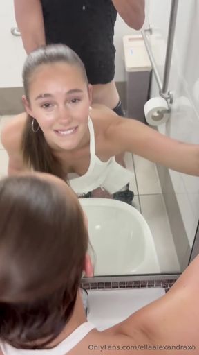 POV plowcam action in front of a mirror