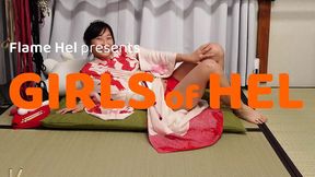 Kinky sex with a kimono model - bondage, anal sex