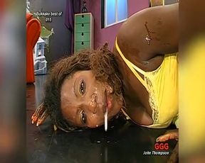 Ggg John Thompson - Black Bukkake Slut Gets Her Face and Ass Covered in Cum