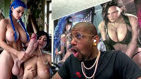 transgender jill valentine uses her large girl cock to cum cover ada wong, ai generated