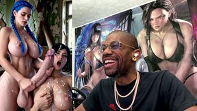 transgender jill valentine uses her large girl cock to cum cover ada wong, ai generated