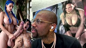 transgender jill valentine uses her large girl cock to cum cover ada wong, ai generated