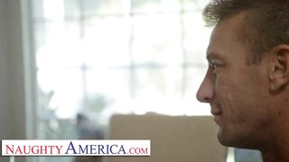 Naughty America - Katie Morgan fucks her husband's college friend for missing dinner