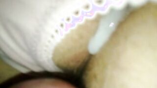 Hiding my cum under her panty
