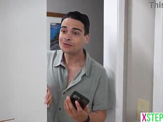 Disappointed lalin girl stepsister had a plan to get stepbro interested