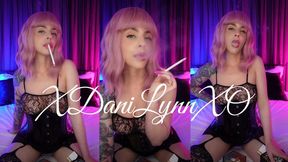 Smoking VS120s Wearing Corset and Fishnet Bodysuit