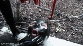 Latex Fetish Play with Rubber Doll