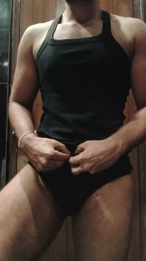 Sex indian hunk oiling dick
