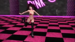 mmd kurumi pink cat