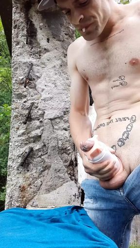 Smooth tones body fucking toy outdoors