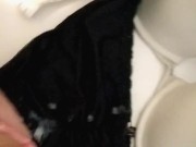 Cumming on my ex GFS satin panties