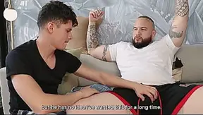 Heterosexual male intimidates submissive young passive man