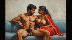 Bhabhi rubbing her wet hairy pussy by looking at her neighbour college boy and fucked by him