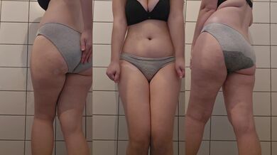 Desperately wetting through panties leaving a mess
