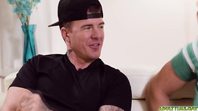 Jj knight and pierce paris: watching porn while jerking off side by side