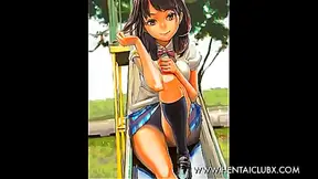 Cute Anime Girls Playfully Flash Lacy Panties in Spicy Daily Tease