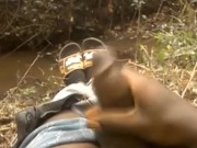 RISKY ADVENTURE 💦 JERKING OFF IN THE WOODS