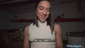 Public Porn Beautiful Brunette Biology Student Cums Over a Stranger Cock