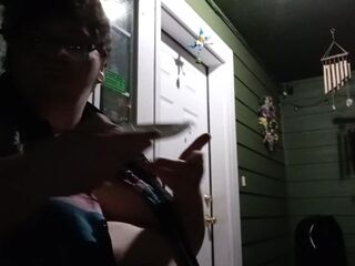 fat ftm smokes and eats outside