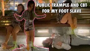 I Get a Foot Massage; He Gets His Balls Tormented! — Public Femdom, CBT, and Trampling