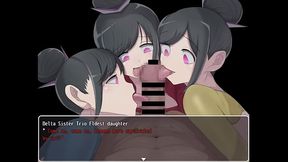 Harem of cute girls lick and tease big cock in femdom scene