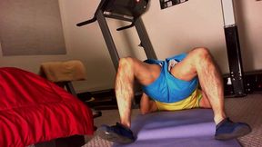 Webcam leg stretches