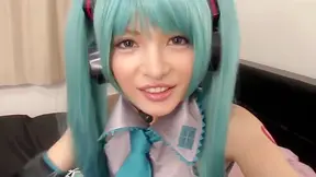 Hatsune Miku cosplay - cute japanese girl gets fucked hard in pov sex