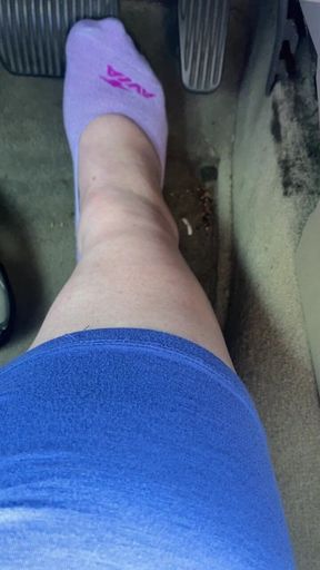 Pedal Pumping in Purple Socks