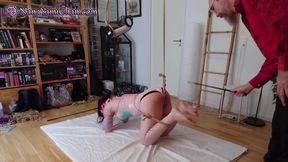 Verified Amateurs In Discipline Training Of 3 - Girl Stuck In A Crotch Rope Below The Dripping Candle-wax Trap