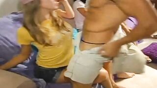 Horny chick ravaged by male stripper at naughty CFNM party