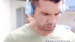 Petite Euro babe Molly Devon spreads her legs for a fat meat