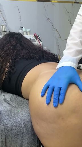 The gynecologist asked me to spread my legs wide for the exam and ended up fucking me on the gurney while I moaned   Clip 1