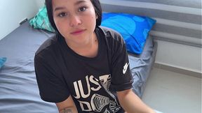 Stepsister asks for my big cock as a gift on her 18th birthday