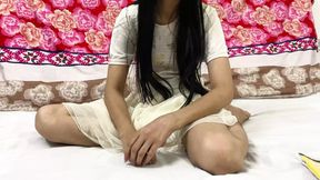 The virgin girl asked to fuck her pussy after seeing her tuition teacher&#039;s thick cock