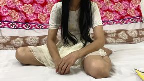 The virgin girl asked to fuck her pussy after seeing her tuition teacher&#039;s thick cock