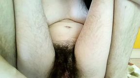 Hairy German MILF exhibits off huge bush in kitchen webcam