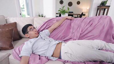 Blonde housewife MILF stepmom with big tits riding her bad school grades teen stepson