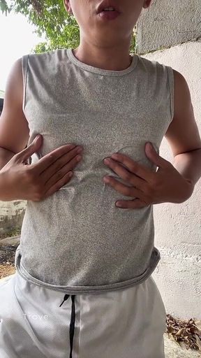 Big Asian Cock Inside the White Basketball Shorts